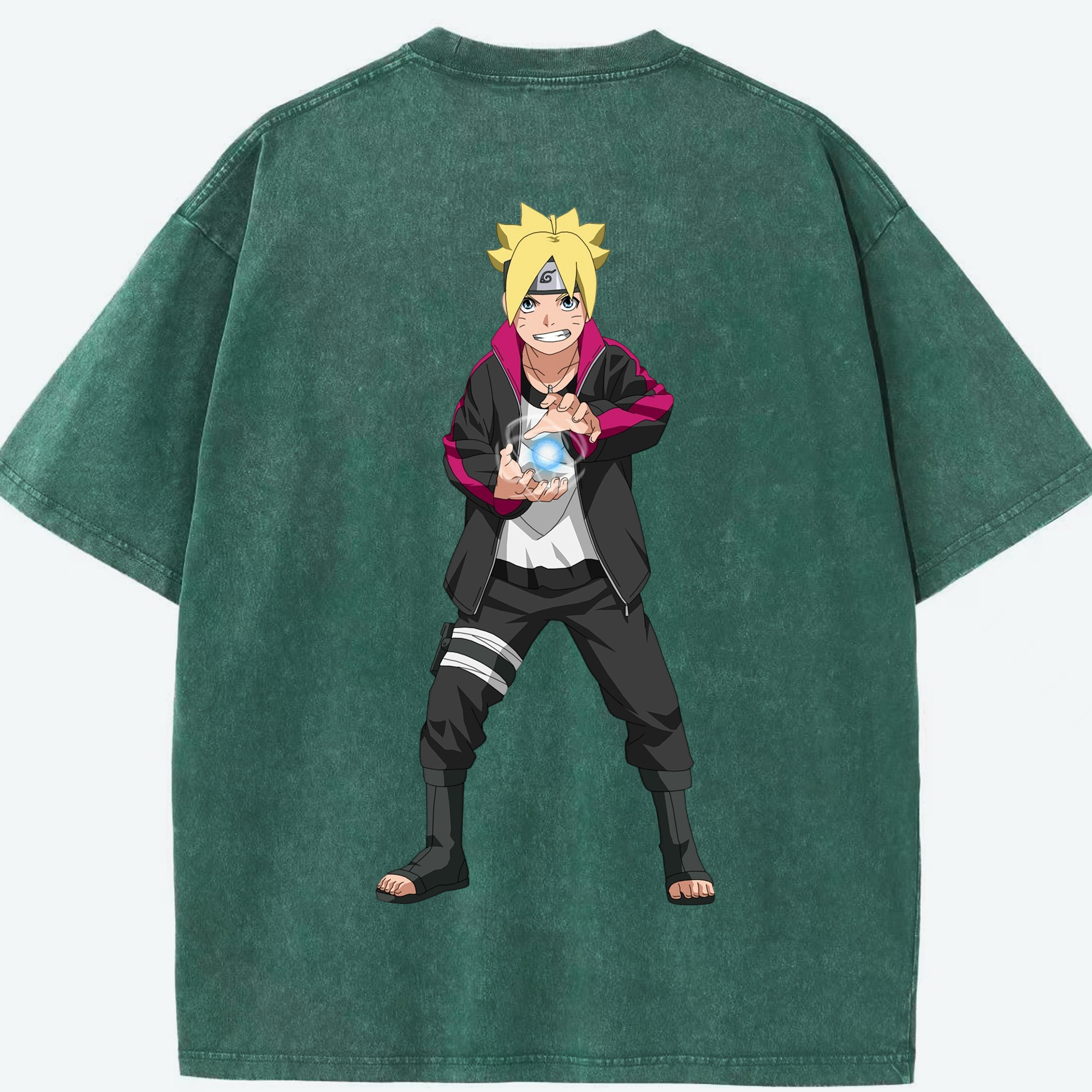 （画像用） NARUTO -ナルト- うずまき ボルト Uzumaki Boruto 綿100% ヴィンテージ風 半袖Tシャツ（背面プリント）